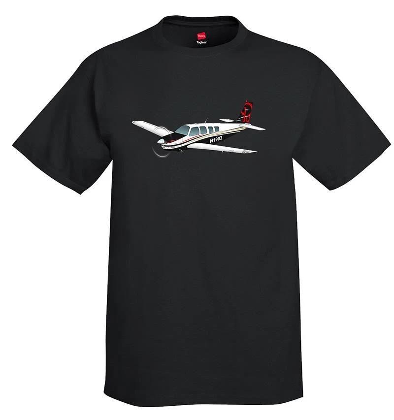 Футболка с самолетом (черный) AIR2552FEG36-BLK1 - Персонализировано с вашим N# S