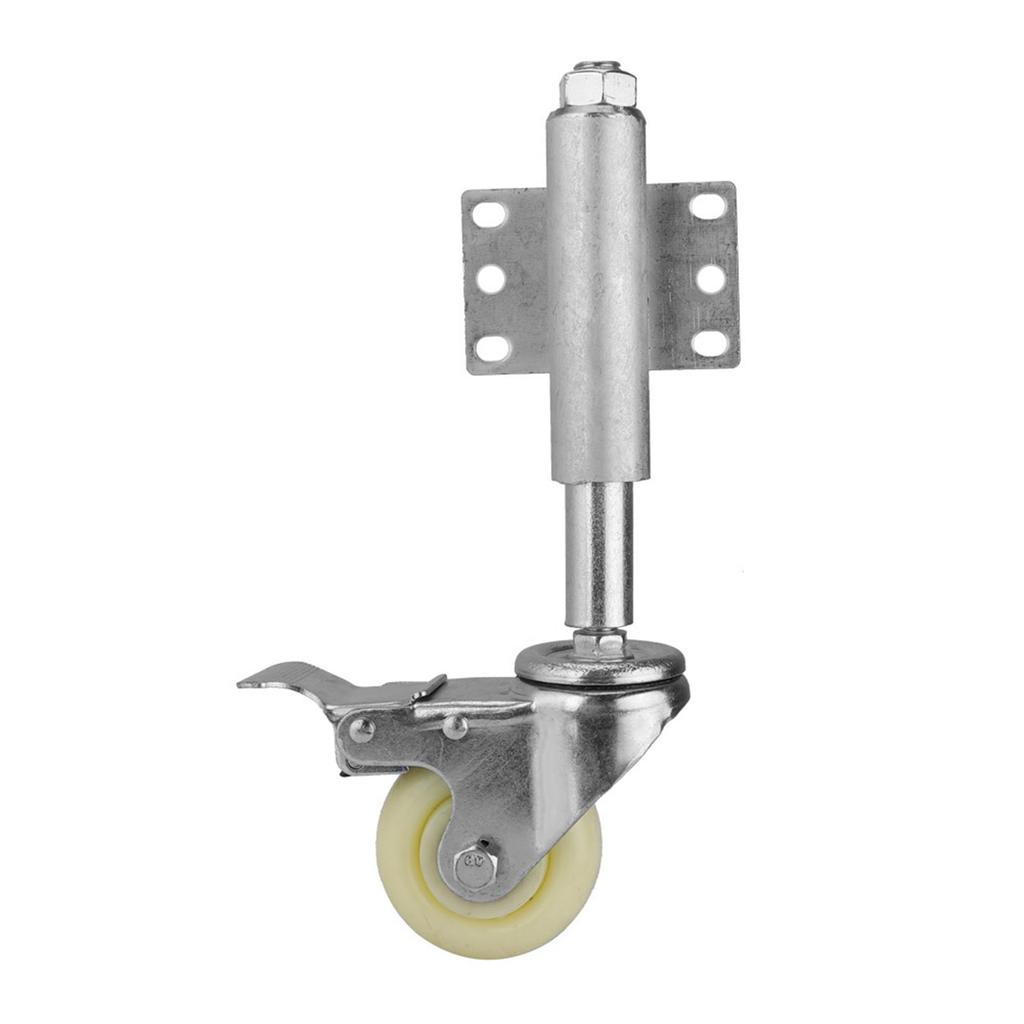 Roată de poartă din nailon de 3 inchi, roată pivotantă cu arc, cu frână, capacitate de încărcare de 110 lb