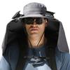 Solar Fan Hat with Neck Flap USB Rechargeable UV Dual Cooling Fan Fishing Hat Foldable Men Women Fisherman Hiking Mou