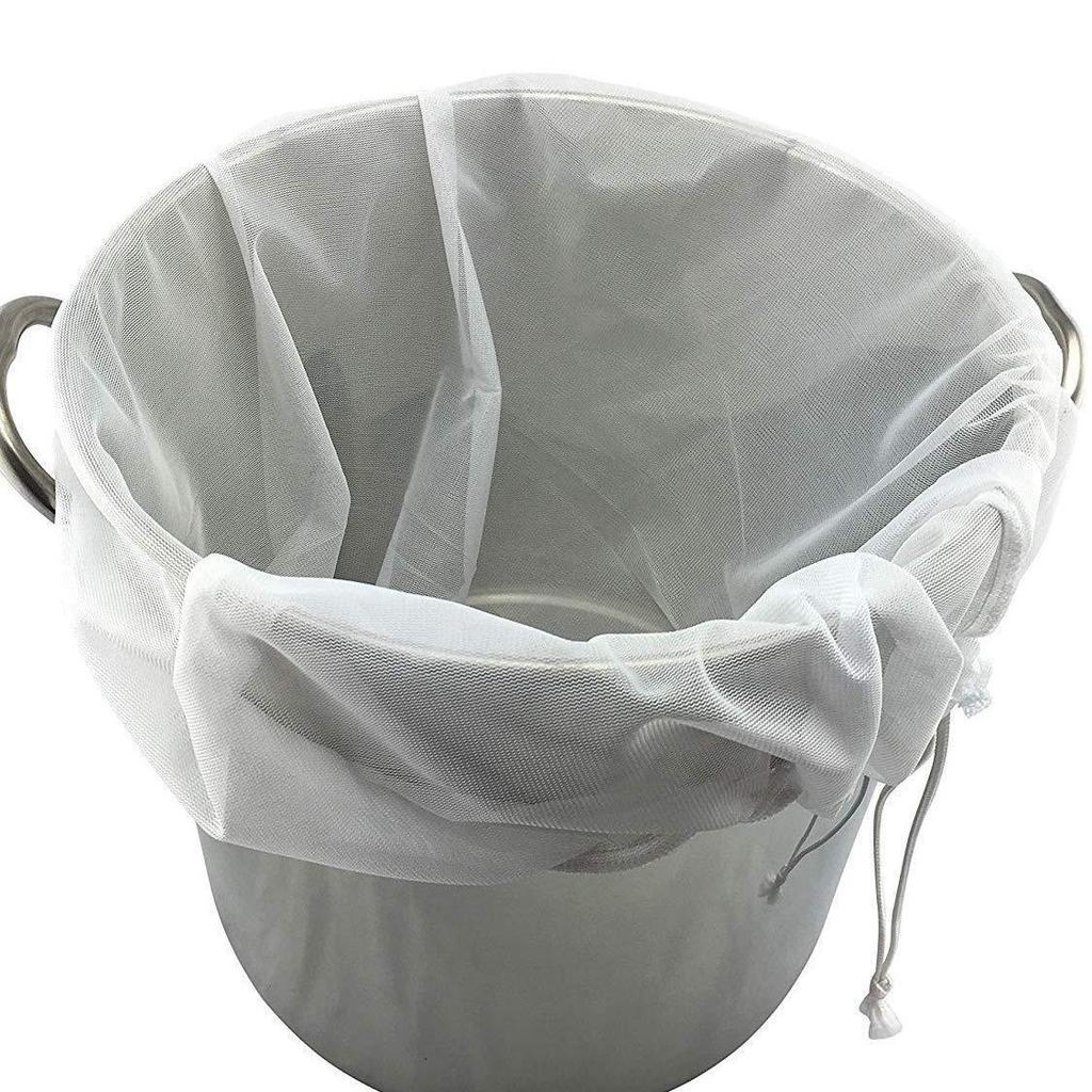 Extra Large Reusable Mesh Drawstring Bag for Fruit & Hops Brewing