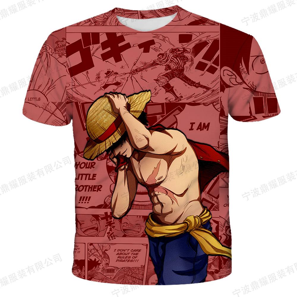 One Piece Gear 5 Nika Luffy 3D Full Print T-shirt Boys Girls Purple Lightning Anime Casual Children Short Sleeve Tops