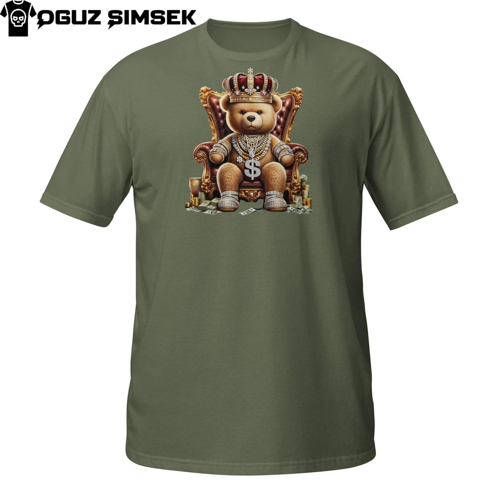 Gangster Teddy Bear T-Shirt Mens Womens Tees Top – Funny Hip Hop Urban Style Streetwear Tee S