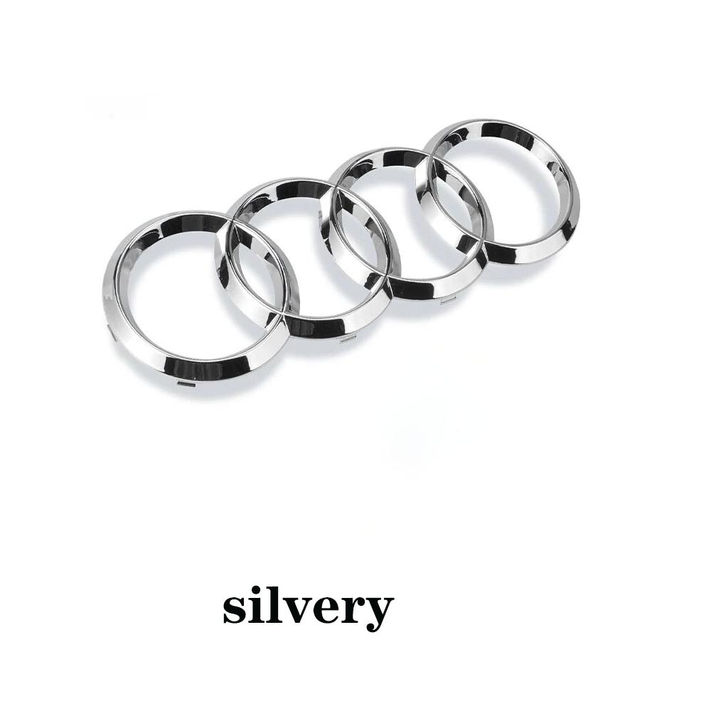 1pcs Black/Silver 4 Ring ABS Car Hood Front Bonnet Grill Rear Trunk Emblem Logo Badge Sticker For 8blkz A3 A4 A6 Q2 Q3Accessories blkz8
