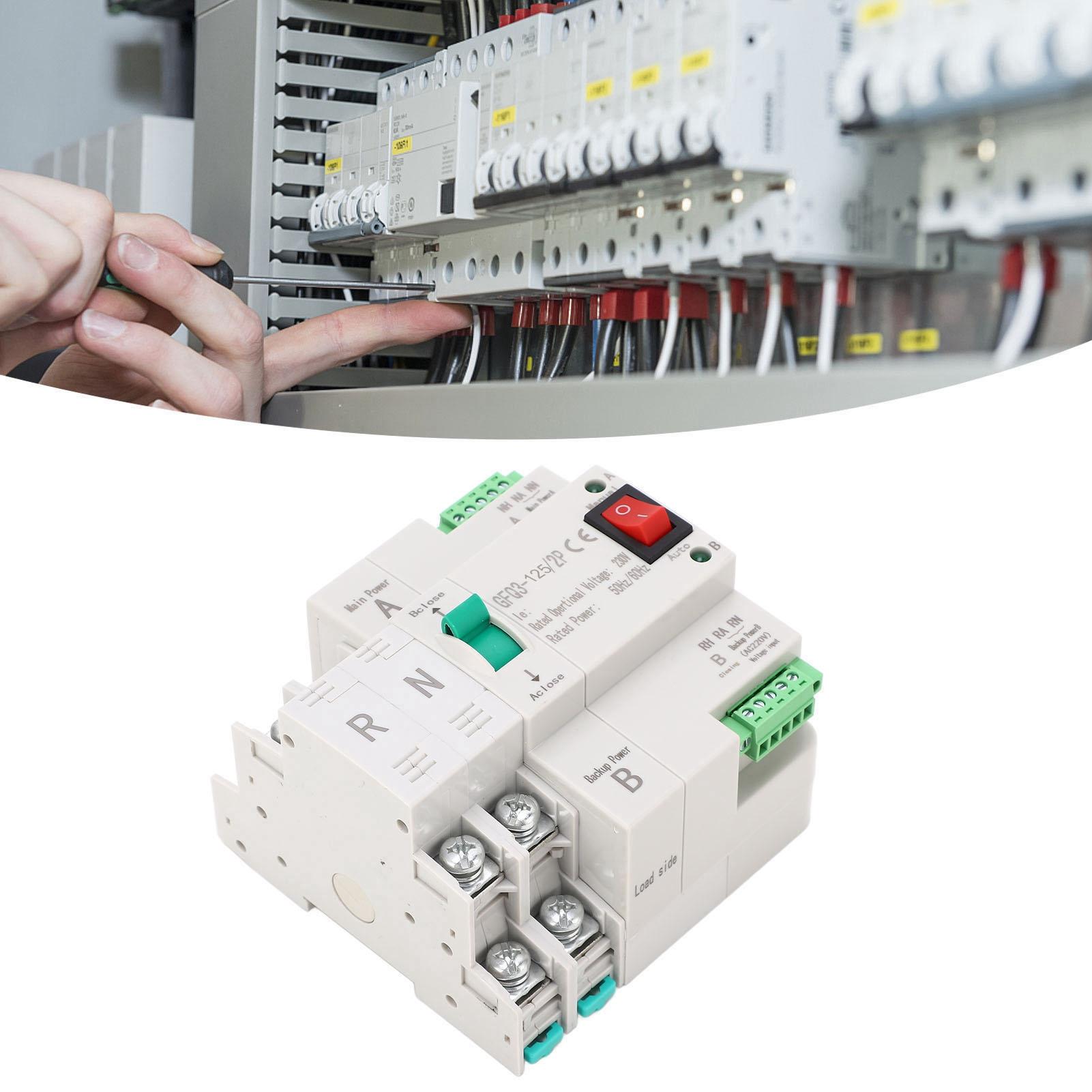 

Подвійний автоматичний перемикач живлення 2P Fast Switching PC AC for Home Factory 2P63A