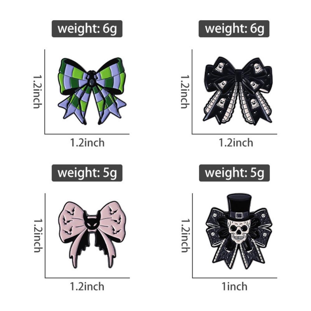 Bat Ghost Face Skull Bow Brooch JK Skirt Decoration Collar Needle Punk Dark Style Sweet Versatile Jewelry Gift