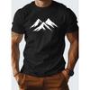Men's 100% Pure Cotton Mountain Pattern Printed T-shirt, Casual Short Sleeved Round Neck T-shirt, Men Summer Outdoor Clothing