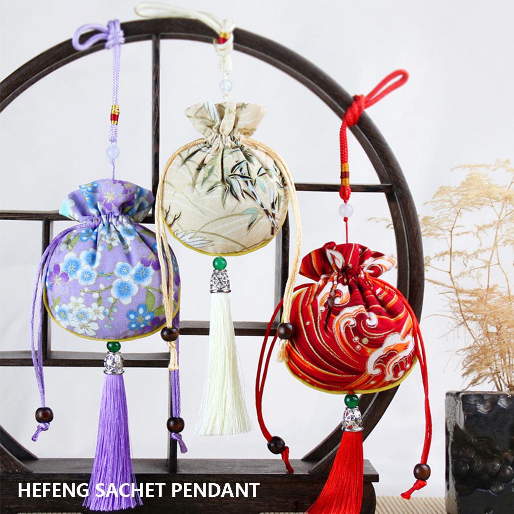 Sachet Bag Portable Traditional Chinese Style Hanging Bags with Tassel Pouch Printing Pattern Pocket Party Favor