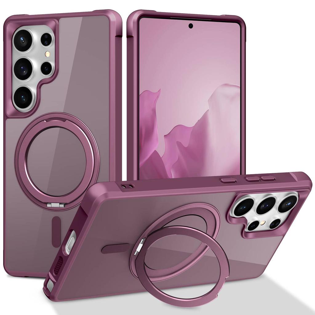 For Samsung Galaxy S25/S24 Ultra/S25 Plus Case with 360° Rotatable Magnetic Ring[Compatible with Magnetic][Invisible Kickstand]