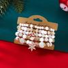4Pcs/Set Christmas Colorful Crystal Beaded Bracelets Santa Claus Xmas Tree Bell Snowflake Pendant Bangle New Year Gift
