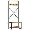 Clothes Rack 80X40X190 Cm Solid Raw Mango Wood