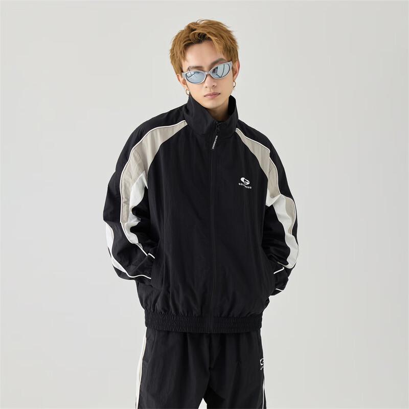 GOLFCROSS Star-Style Color-Block Stand-Up Collar Jacket S