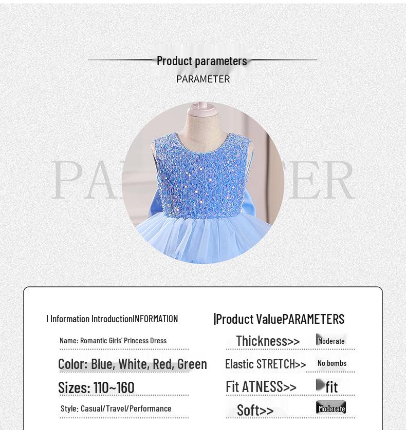Girls' 2025 Summer Formal Piano Performance Dress - Stylish Backless Princess Gown for Children's Fashion Show