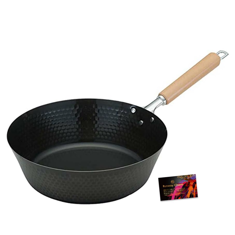 

28cm Deep Frying Pan, Lightweight, Induction and Gas Compatible, Nano-Embossed, Made in Japan