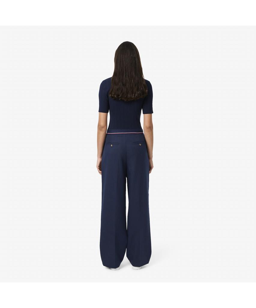 LACOSTE Women'S Logo Elastic Waist Wide Pants Hf8428-55N 166