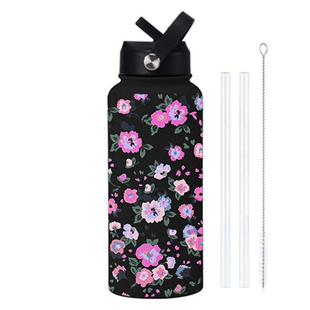 

Aesthetic Insulated Tumbler with Straw Stainless Steel Thermal Water Bottle Travel Style 4