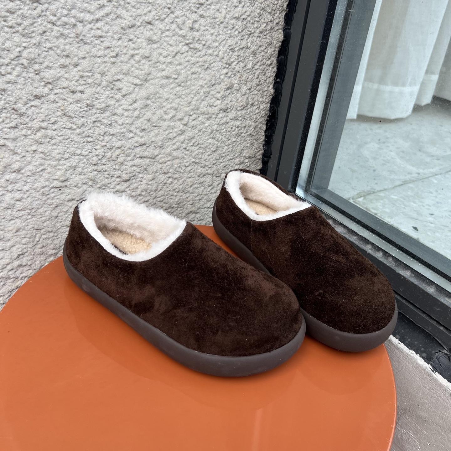 

Коровий кашемир маленький картофель женские зимние новые кашемировые теплые повседневные универсальные Мао Мао один педаль ленивые туфли 40