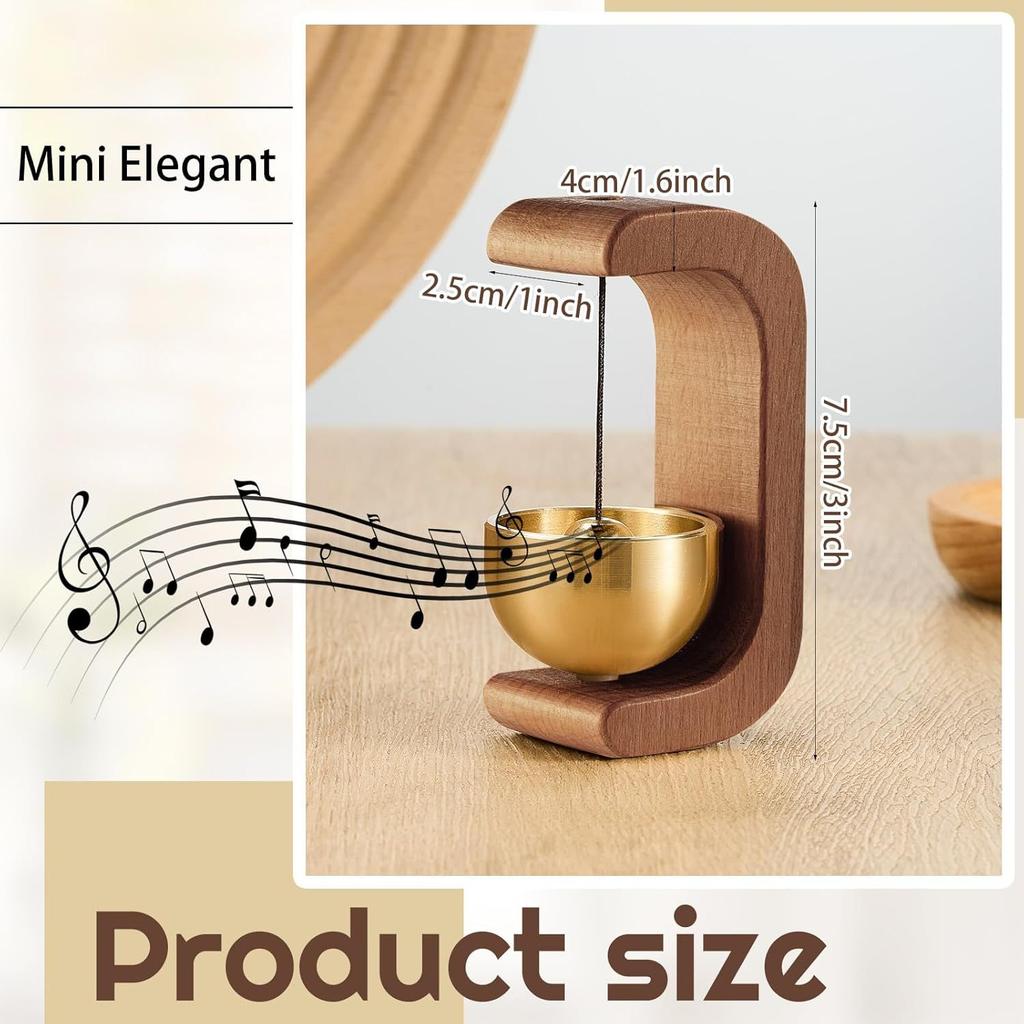 Magnetische Houten Deurbel Klank Houten Hangende Windgong Koperen Bel Walnoot Windbel Deurbellen Vintage Deurbel Huisdecoraties