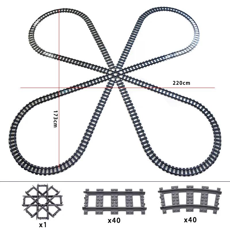 Compatible With LEGO MOC Railroad Bridge Train Track Combination Scene Building Blocks DIY Cross Track Bricks Toys Rail Car