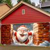 2D Funny Santa Claus Coming Out of Chimney Garage Door Backdrop
