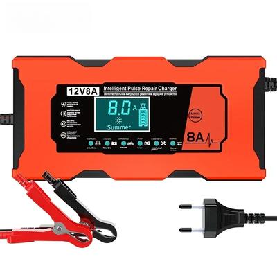 Smart 12V 8A Car Battery Charger Pulse Repair Quick Charge for Auto Moto AGM GEL WET Lead Acid LiFePO4 Battery Charging