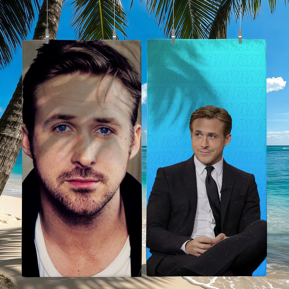 Lang Pattong White Ryan Gosling Towel Quick Drying Beach Towels Are Suitable For Swimming Pools Camping Yoga And The Gym
