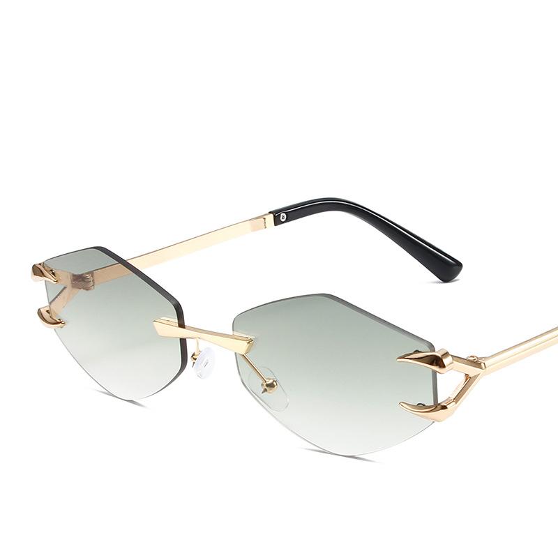 Vintage No Frame Rivet Hook Hexagon Sun Glasses For Ladies For For Gents Sun Glasses Luxury Designer Punk Popular Hip Hop Eyeglasses UV