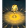 2'li Kristal Elmas Led Masa Lambası Pilli Projeksiyon Mini Şeffaf Abajur Küçük Boy 12 Cm