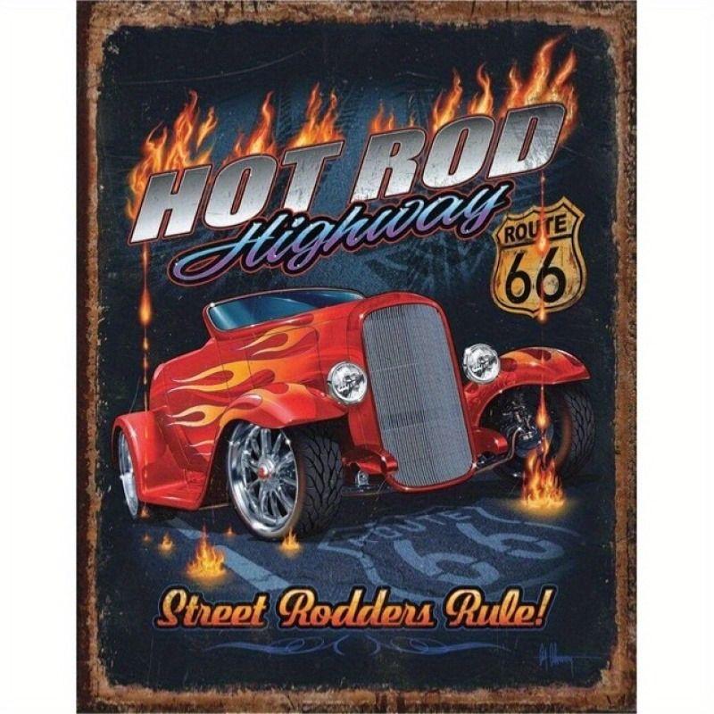 Avant-Garde Automotive Metal Art Painting for Garage Decor