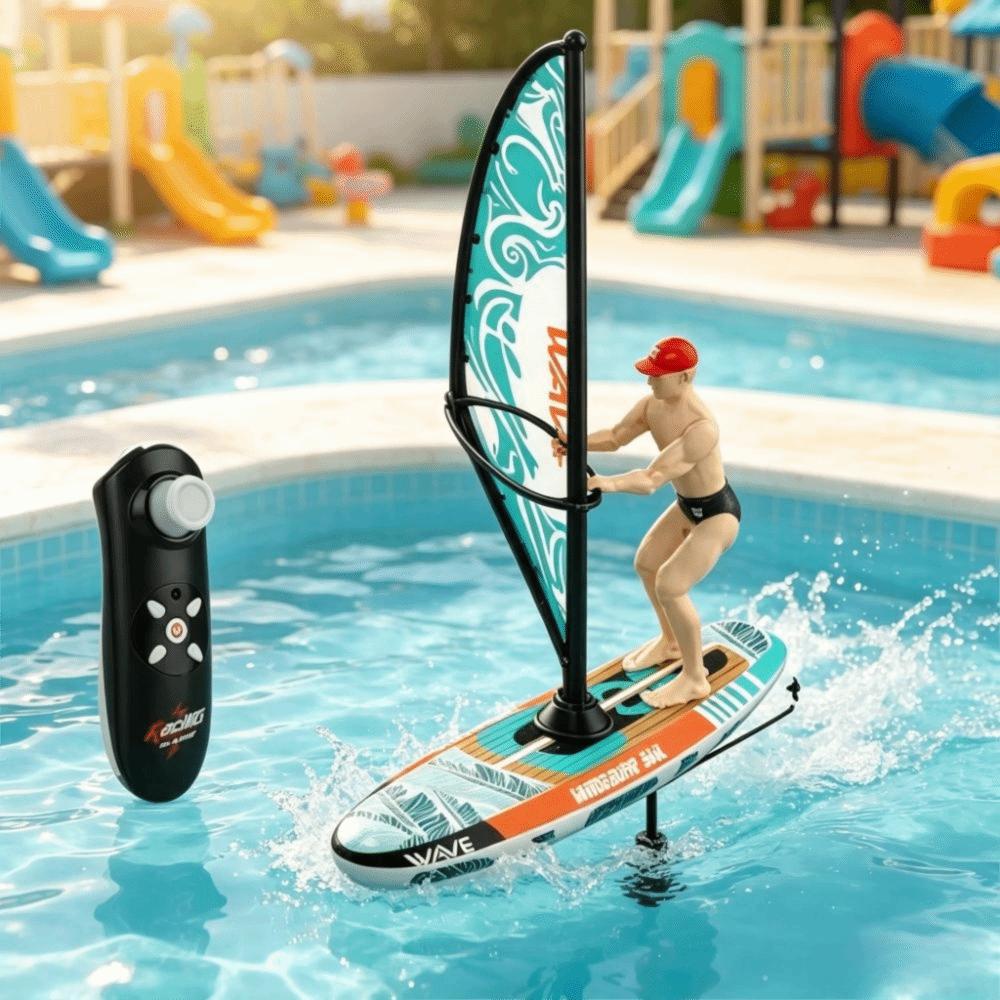 Low Speed RC Boat Toy Waterproof Electric Toy Boat Sailing Sailboat Toy Competition