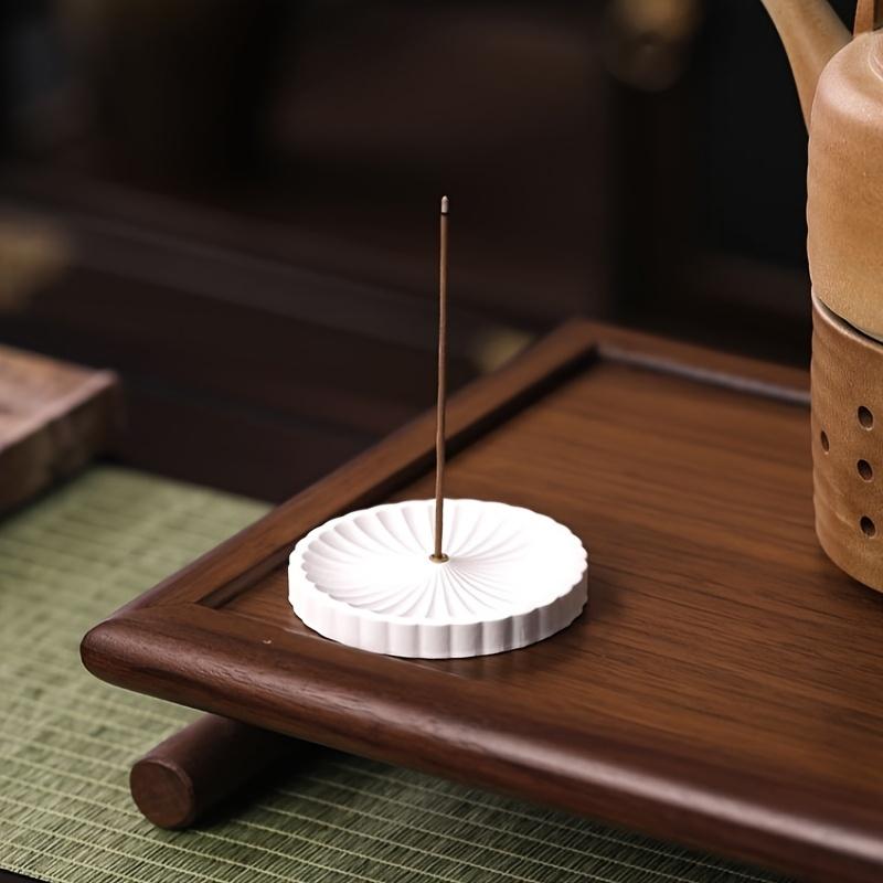 Creative Incense Stick Holder, Petal Plaster Incense Holder Ornament,Zen Sandalwood Incense Holder, Household Incense Stick Base