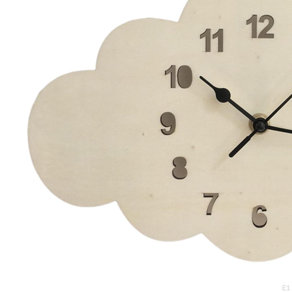 Wooden Wall Clock Cute Decoration Mute Country Minimalist for Dining Room