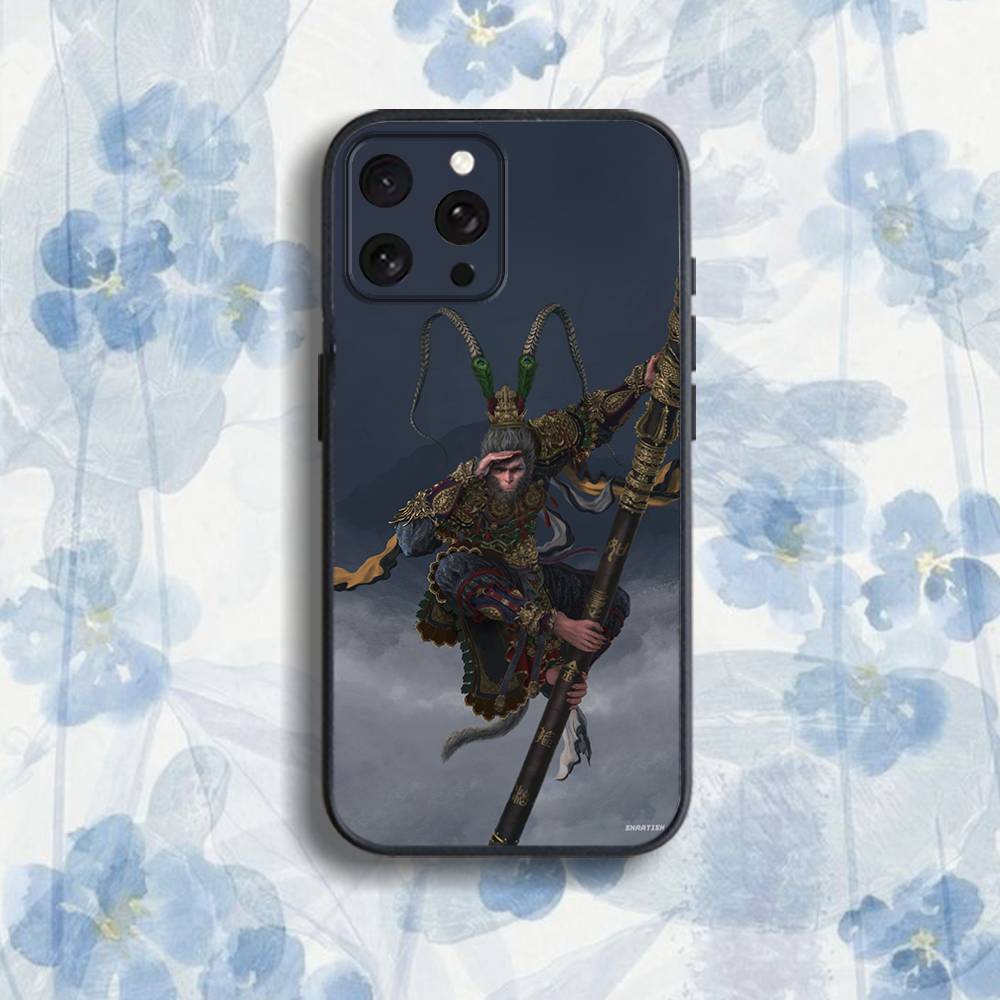 B-Blacks Myths Wu-Kong-s Phone Case For iPhone 17,16,15,14,13,12,Pro,Max,Plus,E,SE4,Air,Mini Black Soft Box