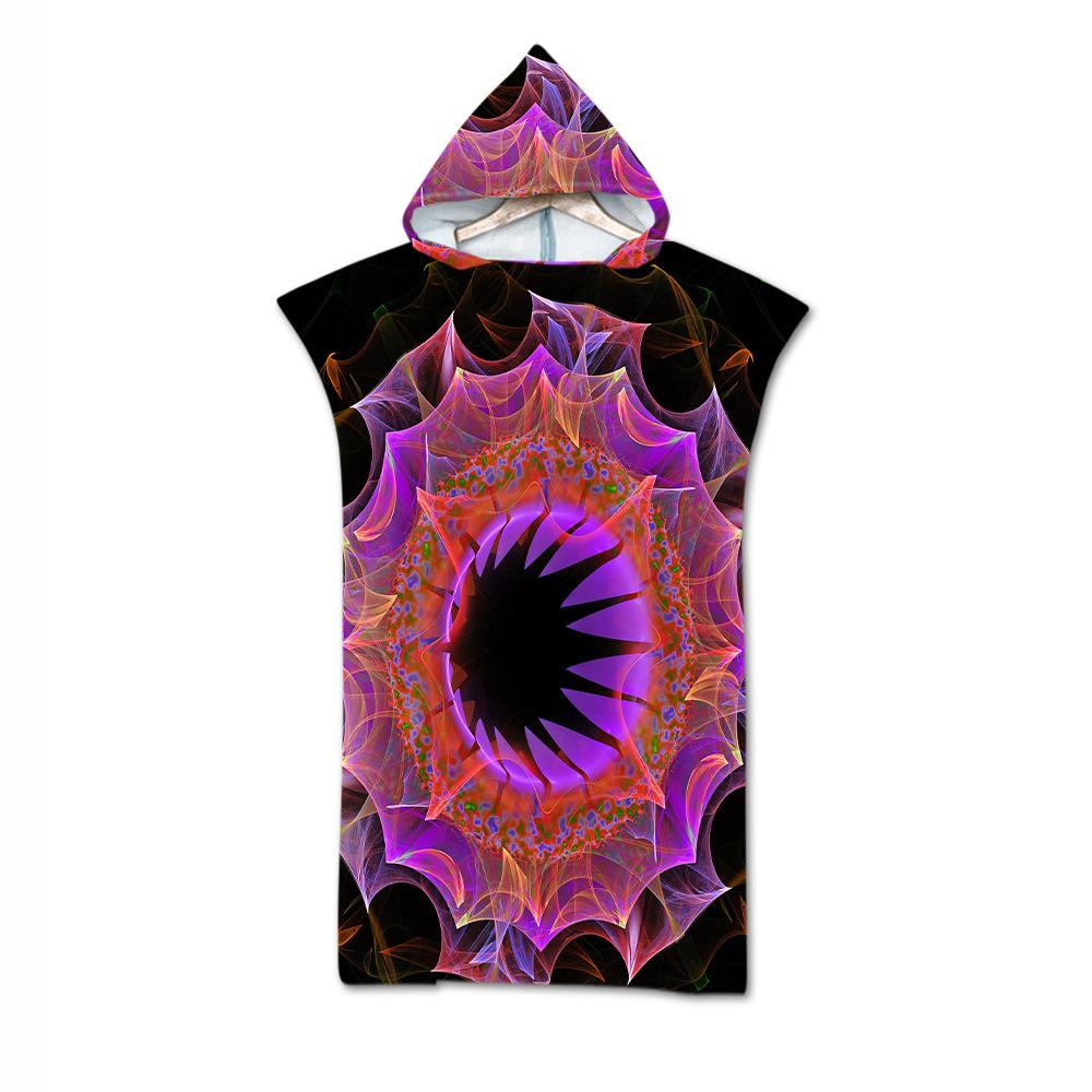 Adult Bath Towel Beach Towel Cape Geometric Print Hooded Bath Towel