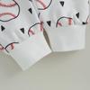 Kids Boys Fall Outfits 12M 18M 24M 3Y 4Y 5Y Baseball Print Crew Neck Long Sleeve Sweatshirts and Elastic Waist Long Pants 2Pcs Clothes Set