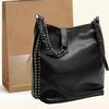 Trendy Rivet Single-shoulder Bucket Bag, Fashionable and Casual Large-capacity Bag