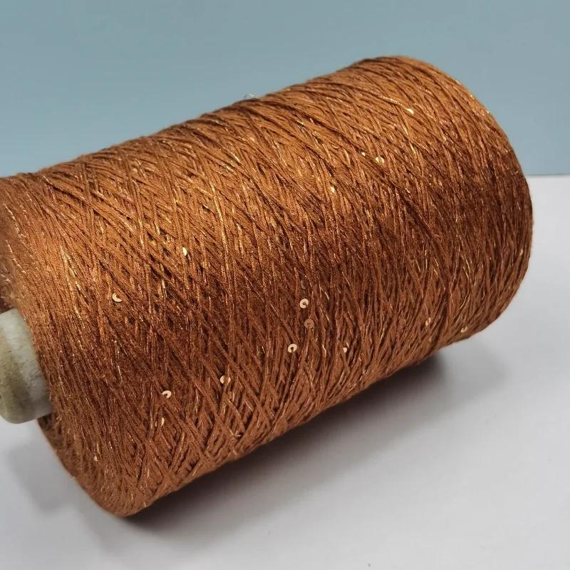 Glitter Mulberry Silk Cotton Thread 500g/Roll Glitter Bead Silk Lace Thread Soft Silky Spring/summer DIY Hand-woven Thread