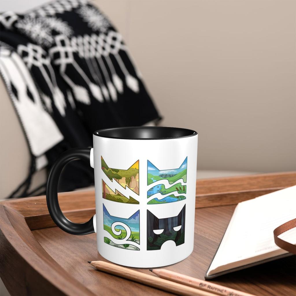 Classic Four Warriors Warrior Cats Logo Mug Funny Ceramic Coffee Cups Tea Mugs Milk Cup Drinkware Gifts for Friends