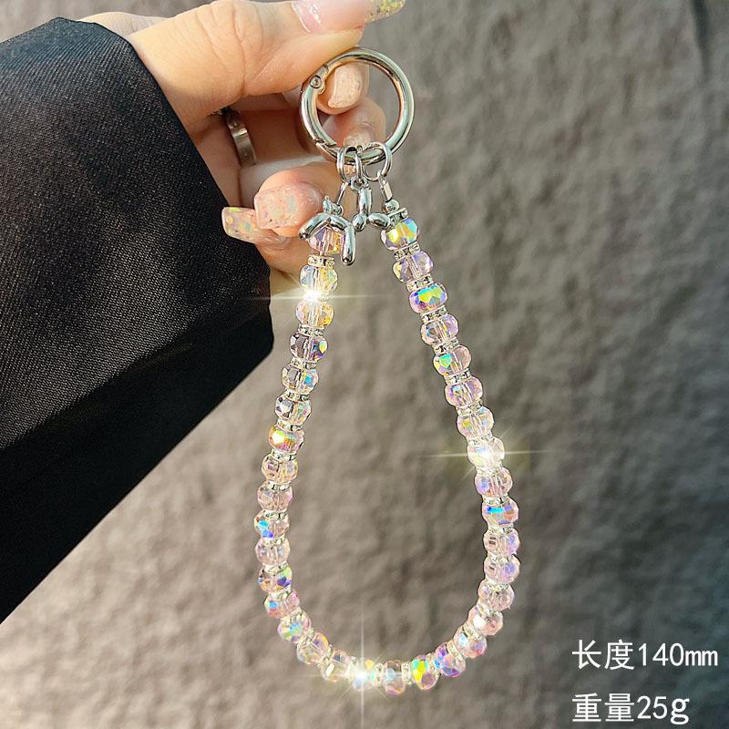 Shiny Crystal Phone Chain Short Ins Style Fresh Balloon Dog Pendant Water Phone Chain Wrist Bag Charm