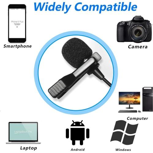 Nicama LVM7 Mini Clip-on Microphone, Pin Microphone, Condenser Microphone, Omnidirectional, High-Performance, for DSLR Cameras, Camcorders, Audio Reco