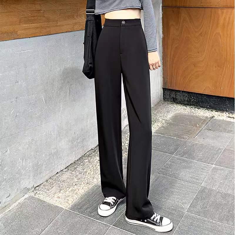 Women s 2024 Korean Wide-Leg High-Waisted Draping Pants - Autumn Fashion Versatile Trousers 2XL