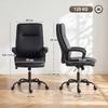 Office Chair, Ergonomic, PU Leather, Adjustable Height, Tilt, 360 Swivel, Black