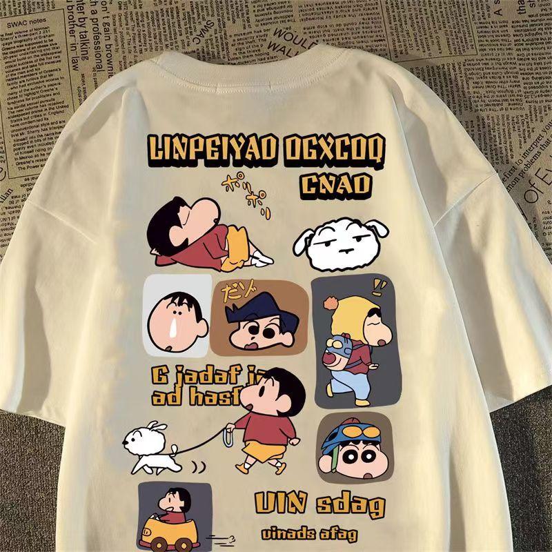 

Crayon Little New Japanese Anime Printed Cotton Tshirt Cute Style Womens Short Sleeve Tshirt Personality HighQuality Tops 3XL
