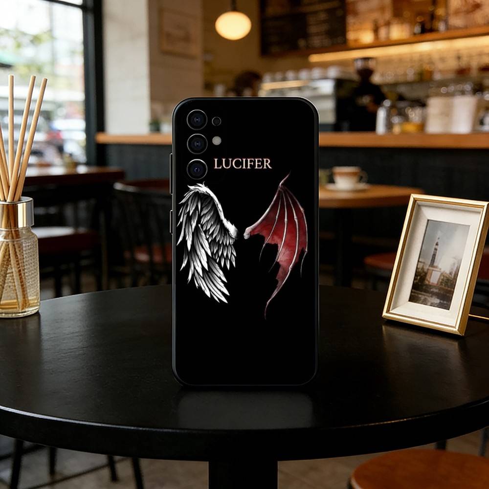 

Angel wings Phone Case Black Silicone Soft For Samsung S25,S24,S21,S22,S23,S30,Ultra,S20,Plus,Fe,Lite Samsung S20lite5G