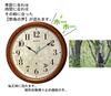 RHYTHM Analog Wall Clock with Continuous Second Hand and with the Wild Bird Society of 8MN408SR06 Radio-Controlled Melody, Co-Developed Japan, Brown,