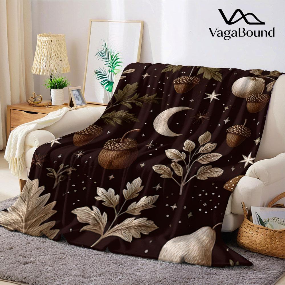 Autumn Harvest Ditsy Printed Blanket Suitable for Sofas Beds Offices Travel Camping Chairs Warm Plush Blanket