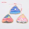 2pcs 304 Stainless Steel Triangular Enamel Pendant With Landscape Artwork Artistic For DIY Necklace Charm Unique Jewelry Finding