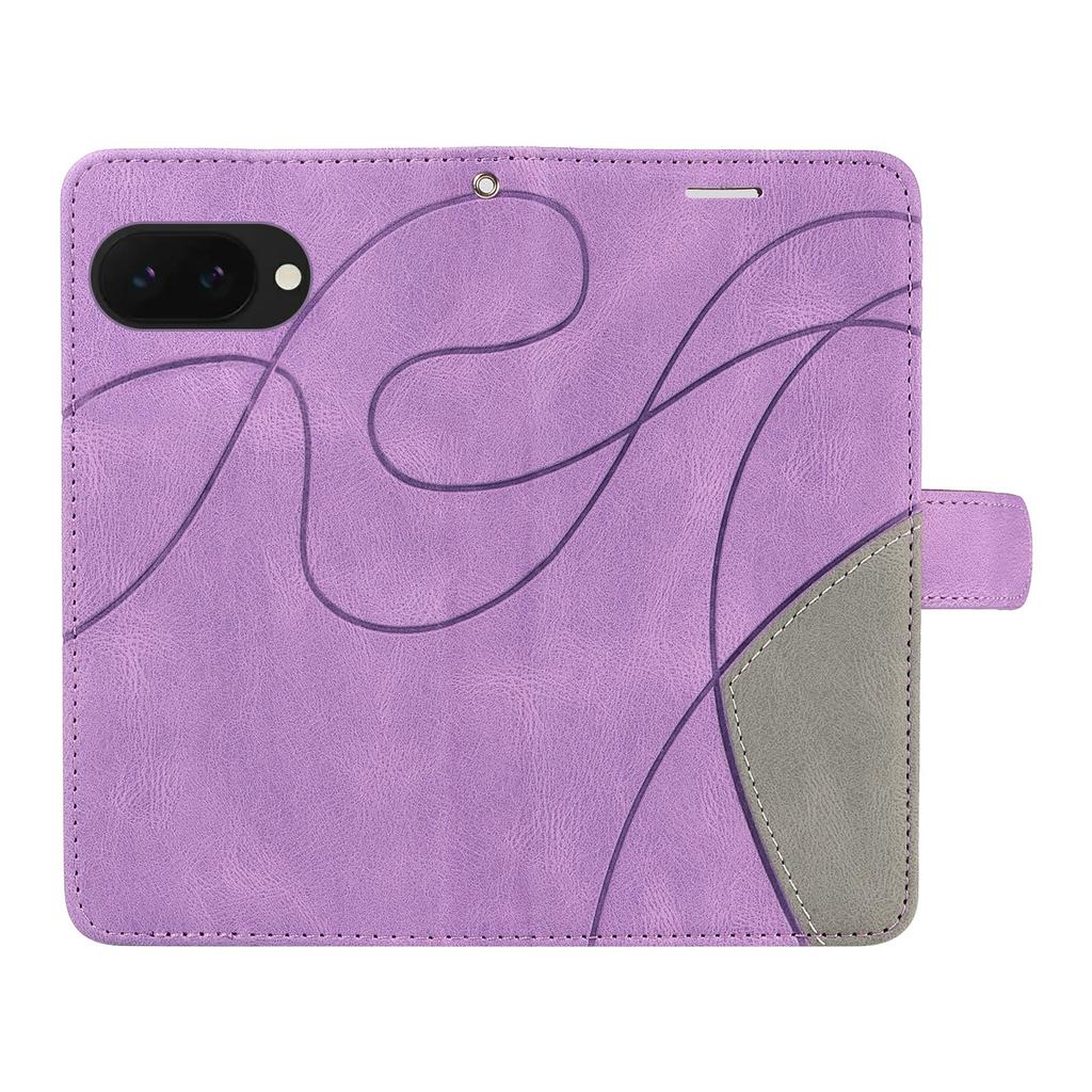 For Google Pixel 9a Leather Case Wallet Stand Color Splicing Phone Cover