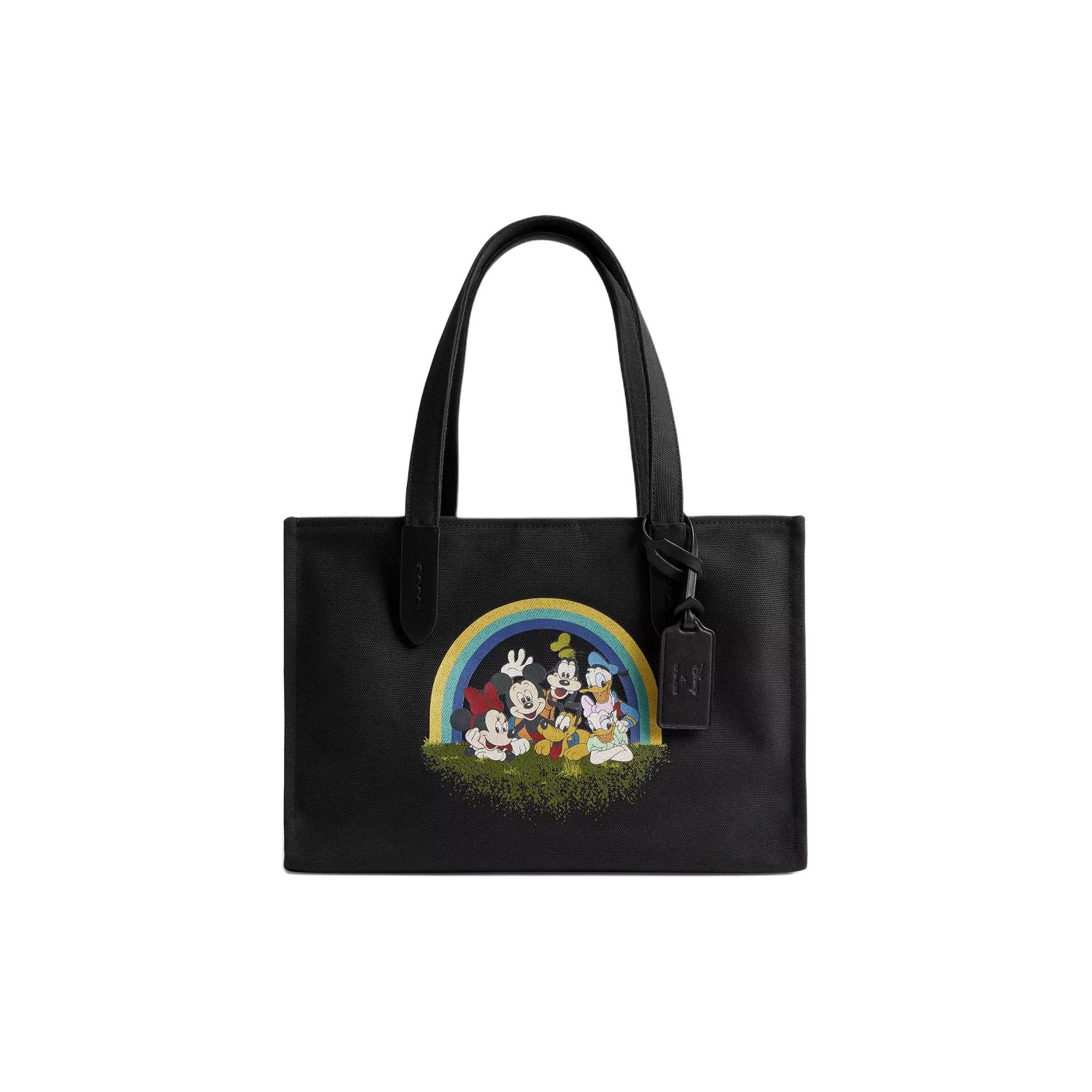 

Coach X Disney Mickey Mouse And Friends Pattern Printed Canvas And Leather Tote Bag Women tote Black CS533-LHBLC Basic Set (Bag+Dust Bag)