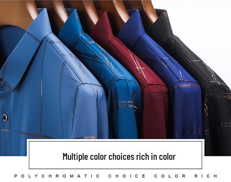 Hengyuanxiang Men's Autumn Plaid Long Sleeve Iron-Free Casual Shirt