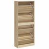 Shoe Cabinet in Sonoma Oak Finish 63 x 24 x 147 cm Engineered Wood